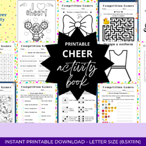 cheer activity book and coloring pages