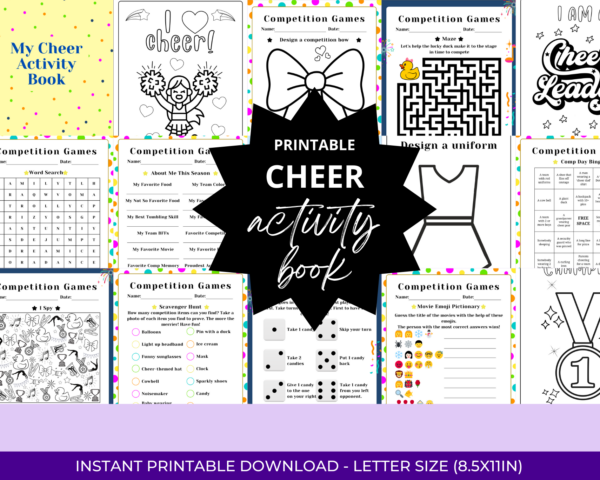 cheer activity book and coloring pages