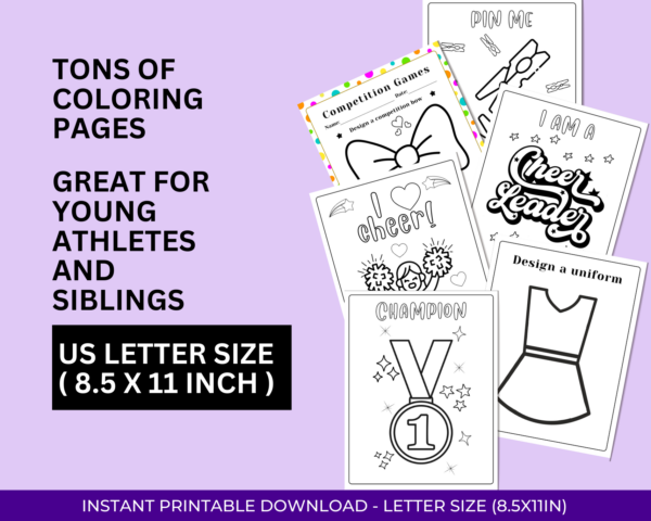 cheer activity book and coloring pages