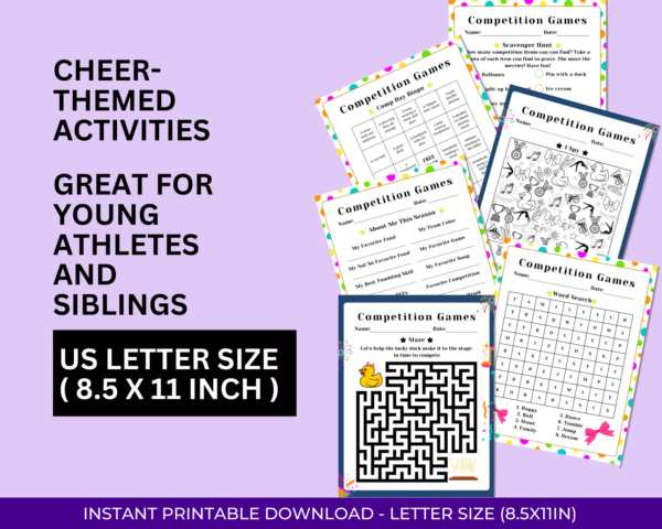 cheer activity book and coloring pages