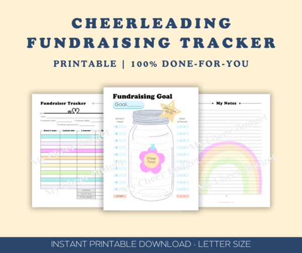 printable fundraising tracker for cheerleading